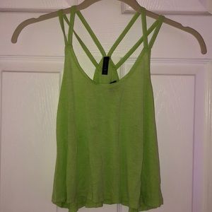 Full Tilt Double Strapped Green Cropped Tank